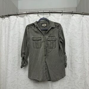 Express Green Button-Up Shirt